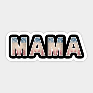 Vintage US Flag Mama Sticker